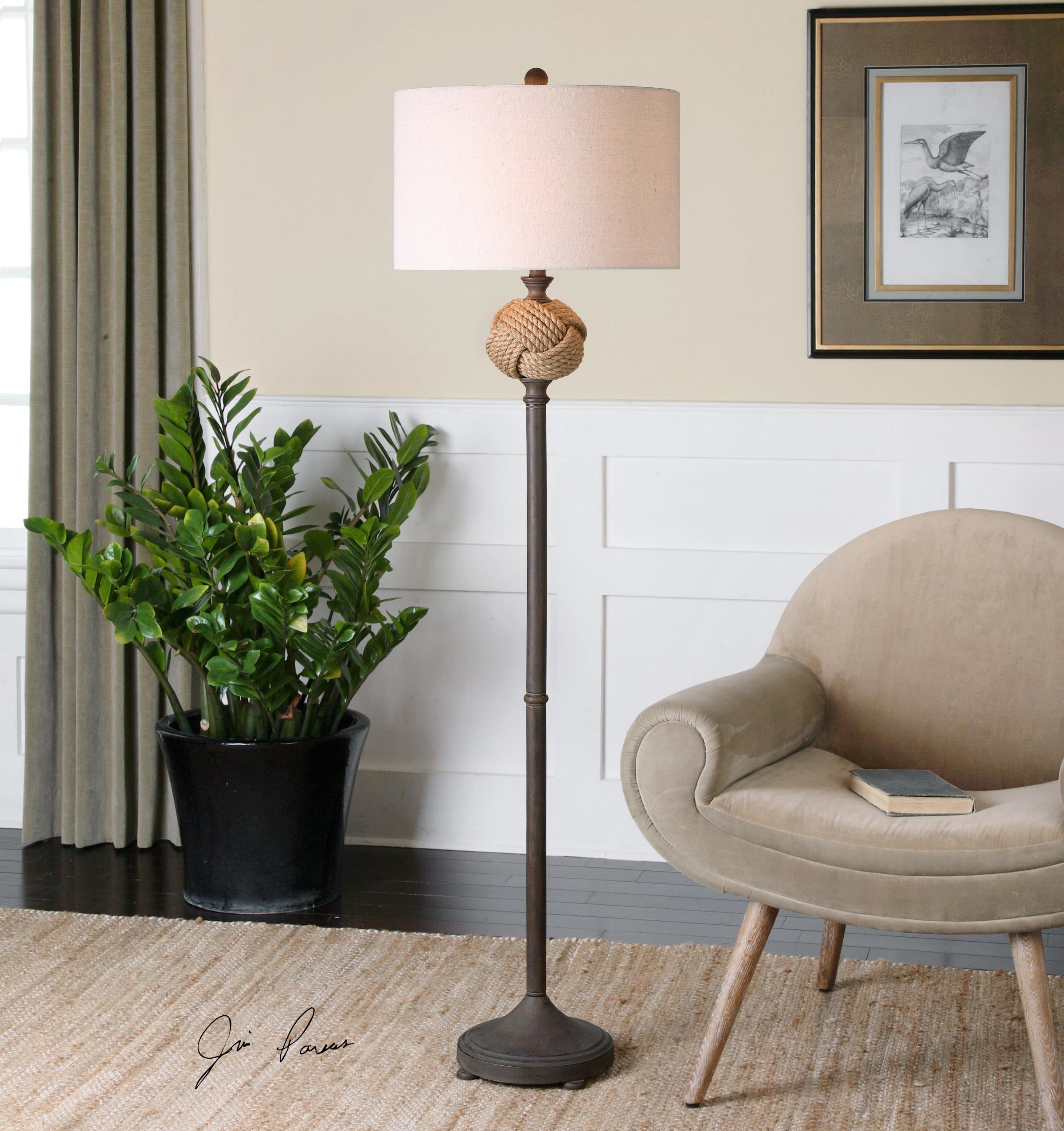 Uttermost Lamps 282601 Higgins Rope Sphere Floor Lamp Del Sol